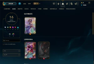 Ouro 4 com 110 Champs e 16 Skins - League of Legends LOL
