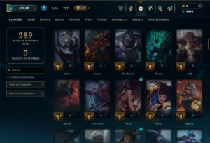 Ouro 4 com 110 Champs e 16 Skins - League of Legends LOL