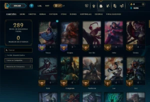 Ouro 4 com 110 Champs e 16 Skins - League of Legends LOL