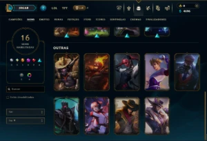 Ouro 4 com 110 Champs e 16 Skins - League of Legends LOL