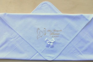 Kit Batizado com Manta, Toalha e Fralda de Boca - Artesanato e Personalizados