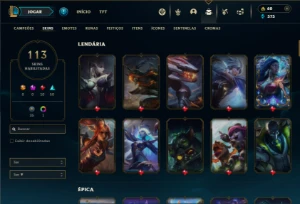 Bronze 4 com 130 Champs e 113 Skins ( Mais de 15 Jogos ) - League of Legends LOL