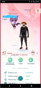 Conta Pokémon Go level 43