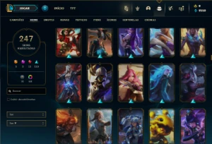 Platina 3 com TODOS os champs e 247 Skins ( MAIN MID ) - League of Legends LOL