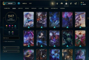 Platina 3 com TODOS os champs e 247 Skins ( MAIN MID ) - League of Legends LOL