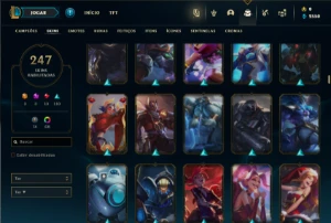 Platina 3 com TODOS os champs e 247 Skins ( MAIN MID ) - League of Legends LOL