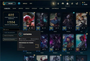 Platina 3 com TODOS os champs e 247 Skins ( MAIN MID ) - League of Legends LOL