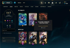 Platina 3 com TODOS os champs e 247 Skins ( MAIN MID ) - League of Legends LOL