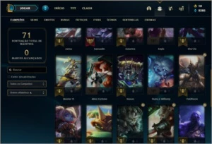 Conta diamante 1 mais barata do site com 33 champs e 11 skin - League of Legends LOL
