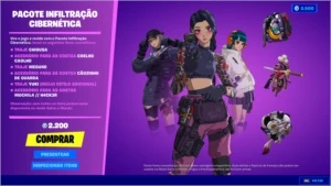 Pacote Infiltração Cibernética (Anime) Fornite - Fortnite