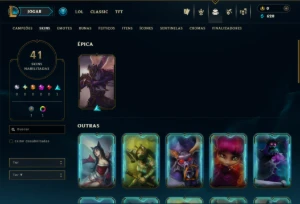 Unranked com 30 Champs e 41 Skins - League of Legends LOL