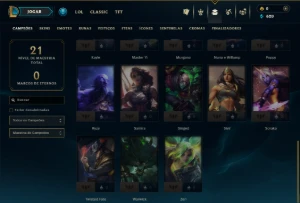 Unranked com 30 Champs e 41 Skins - League of Legends LOL