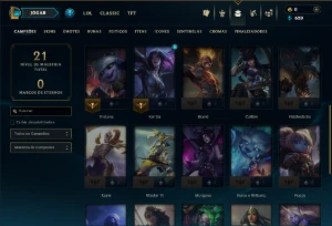 Unranked com 30 Champs e 41 Skins - League of Legends LOL