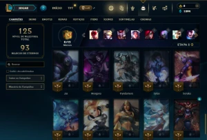 Unranked com 45 Champs e 18 Skins - League of Legends LOL