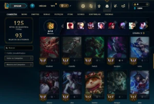 Unranked com 45 Champs e 18 Skins - League of Legends LOL