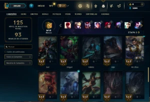 Unranked com 45 Champs e 18 Skins - League of Legends LOL