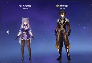 Conta Genshin Impact AR32 Zhongli e Keqing