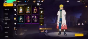 Conta barata com skins Naruto - Free Fire