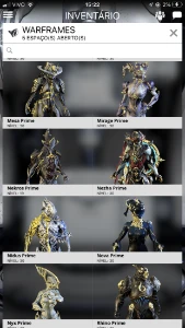 Conta Warframe M16 com 22 Frames Prime - Steam