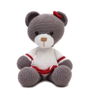 Ursa de Saia Vermelha em Amigurumi - Artesanato e Personalizados