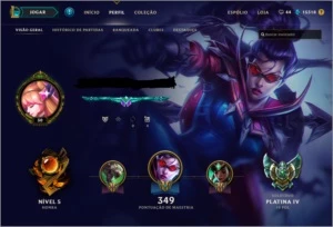 Conta platina 4 (com borda) , 96 champ , 15k IP, honra 5 - League of Legends LOL