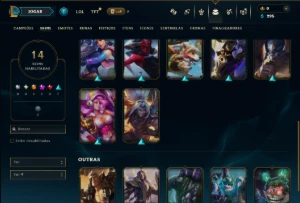 Unranked com 50 Champs e 14 Skins - League of Legends LOL