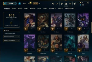 Unranked com 50 Champs e 14 Skins - League of Legends LOL