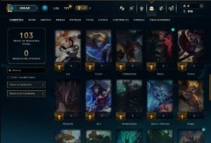 Unranked com 50 Champs e 14 Skins - League of Legends LOL