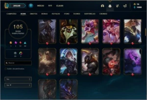 Conta prata 2 com 127 champs e 105 skins TEM 14 Maestrias 7 - League of Legends LOL
