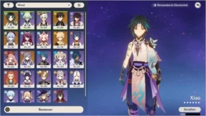 Conta AR53 Xiao, Zhongli, Keqing e Ganyu + Arco de Amos - Genshin Impact