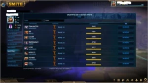 Conta smite, lvl 160, 6 skins T5, + de 1.185 skins, 3xmestre