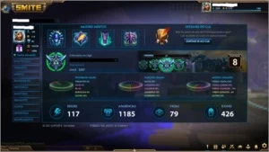 Conta smite, lvl 160, 6 skins T5, + de 1.185 skins, 3xmestre