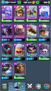Clash Royale Arena Lendária-LVL11-200K GOLD-17 Lendárias