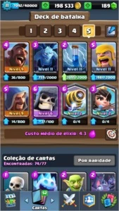 Clash Royale Arena Lendária-LVL11-200K GOLD-17 Lendárias
