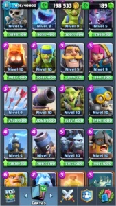Clash Royale Arena Lendária-LVL11-200K GOLD-17 Lendárias