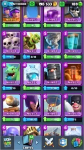 Clash Royale Arena Lendária-LVL11-200K GOLD-17 Lendárias