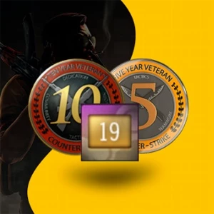 CONTA CSGO 19 ANOS DE SERVIÇO  COM MEDALHA 5/10 ANOS - Counter Strike