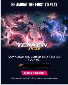Key STEAM PC Tekken 8 Beta CBT AMERICA 20-23 out