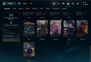 Unranked com 31 Champs e 3 Skins - League of Legends LOL