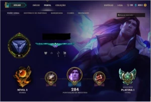 Conta LoL Platina 1 solo, Plat 2 Flex. - League of Legends