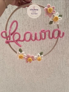 Guirlanda Margaridas em Tricotin - Artesanato e Personalizados