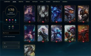 🔱CONTA COM 170 SKINS (13 SKINS PRESTÍGIOS, 21 LENDÁRIAS)🔱 - League of Legends LOL