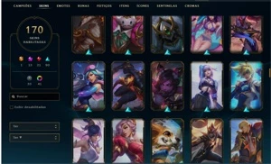 🔱CONTA COM 170 SKINS (13 SKINS PRESTÍGIOS, 21 LENDÁRIAS)🔱 - League of Legends LOL