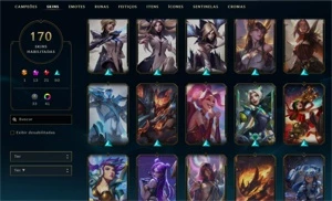 🔱CONTA COM 170 SKINS (13 SKINS PRESTÍGIOS, 21 LENDÁRIAS)🔱 - League of Legends LOL