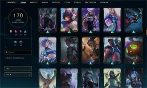 🔱CONTA COM 170 SKINS (13 SKINS PRESTÍGIOS, 21 LENDÁRIAS)🔱 - League of Legends LOL