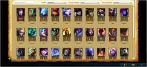 CONTA OURO IV 37 CHAMP + 6 SKINS - League of Legends LOL