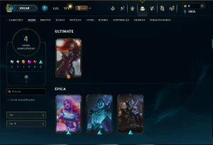 Platina 4 com 60 Champs e 4 Skins - League of Legends LOL