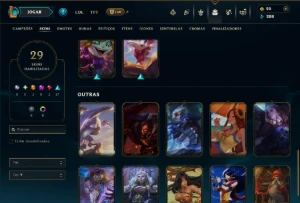 Platina 2 com 60 Champs e 29 Skins +1 Rara ( MONO SUP ) - League of Legends LOL