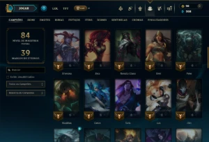 Platina 2 com 60 Champs e 29 Skins +1 Rara ( MONO SUP ) - League of Legends LOL