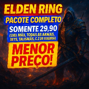 Elden Ring - Pacote completo, LvL Máx,Armas,sets,etc PS4/PS5